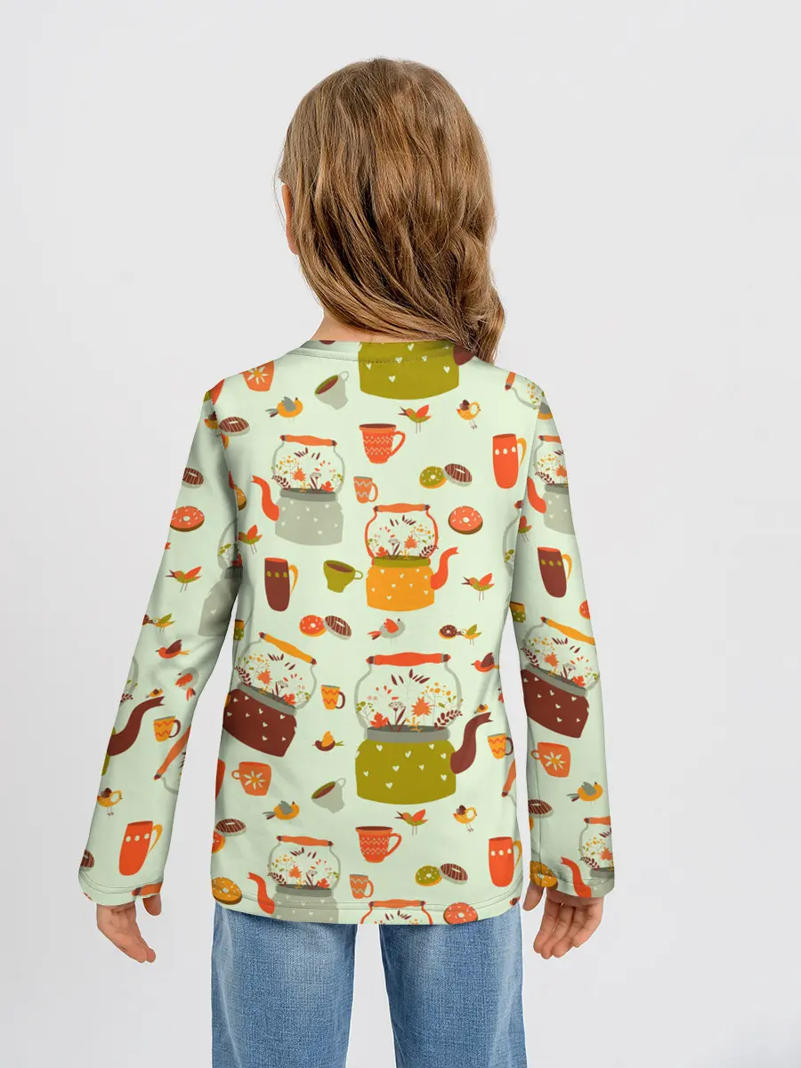 Детский лонгслив / осенние чаепитие