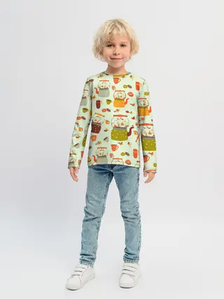 Детский лонгслив / осенние чаепитие