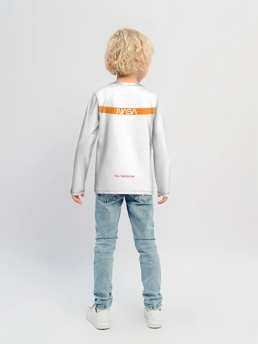 Детский лонгслив / NASA БЕЛАЯ ФОРМА | НАСА WHITE UNIFORM