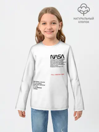Детский лонгслив / NASA БЕЛАЯ ФОРМА | НАСА WHITE UNIFORM