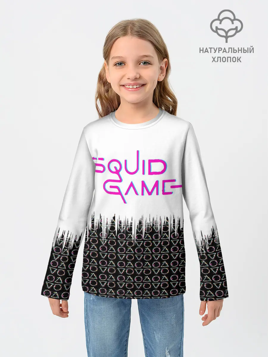 Детский лонгслив / Игра в кальмара фигуры,