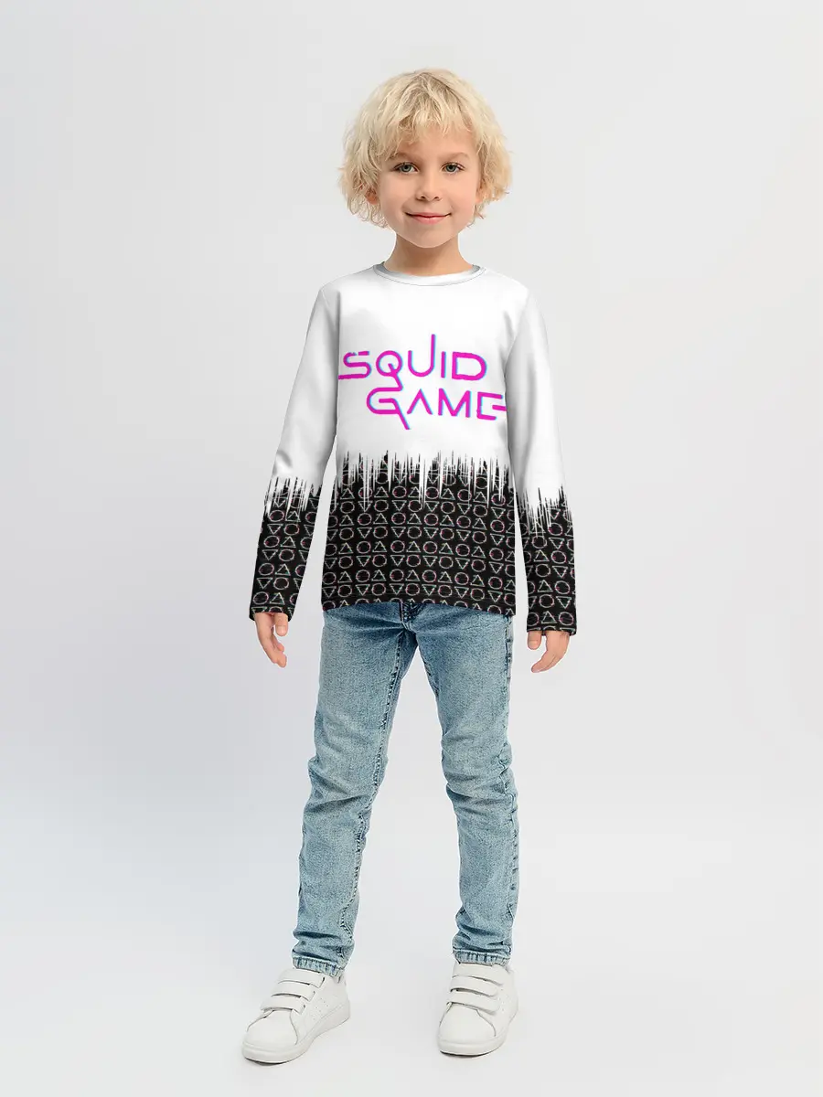 Детский лонгслив / Игра в кальмара фигуры,