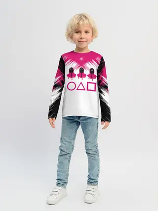 Детский лонгслив / Игра в кальмара | геометрические фигуры,