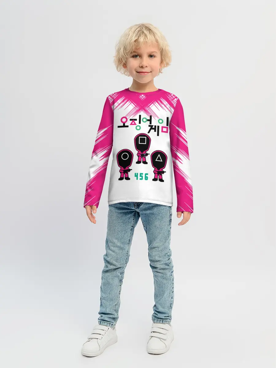 Детский лонгслив / Игра в кальмара | Люди в масках 456,