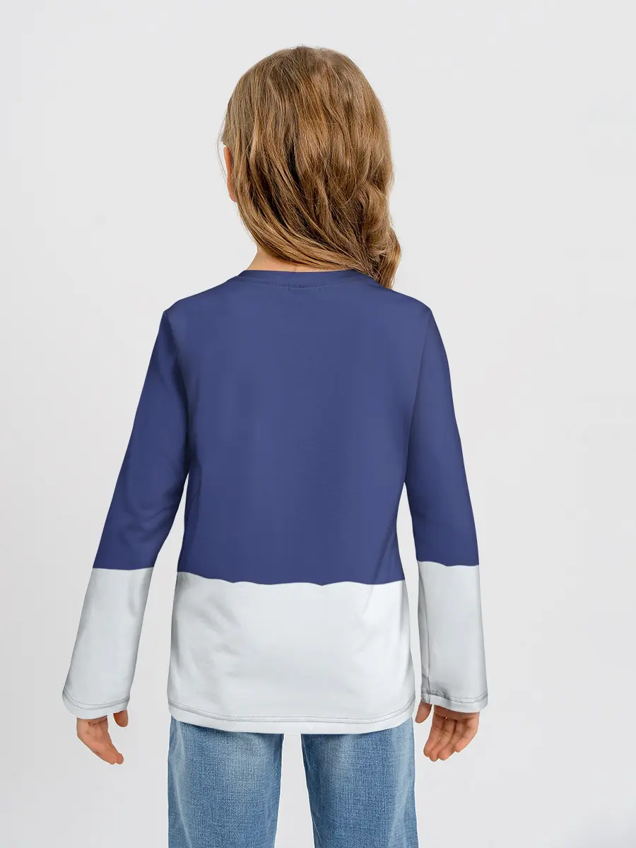 Детский лонгслив / Санта в трубе с Оленем