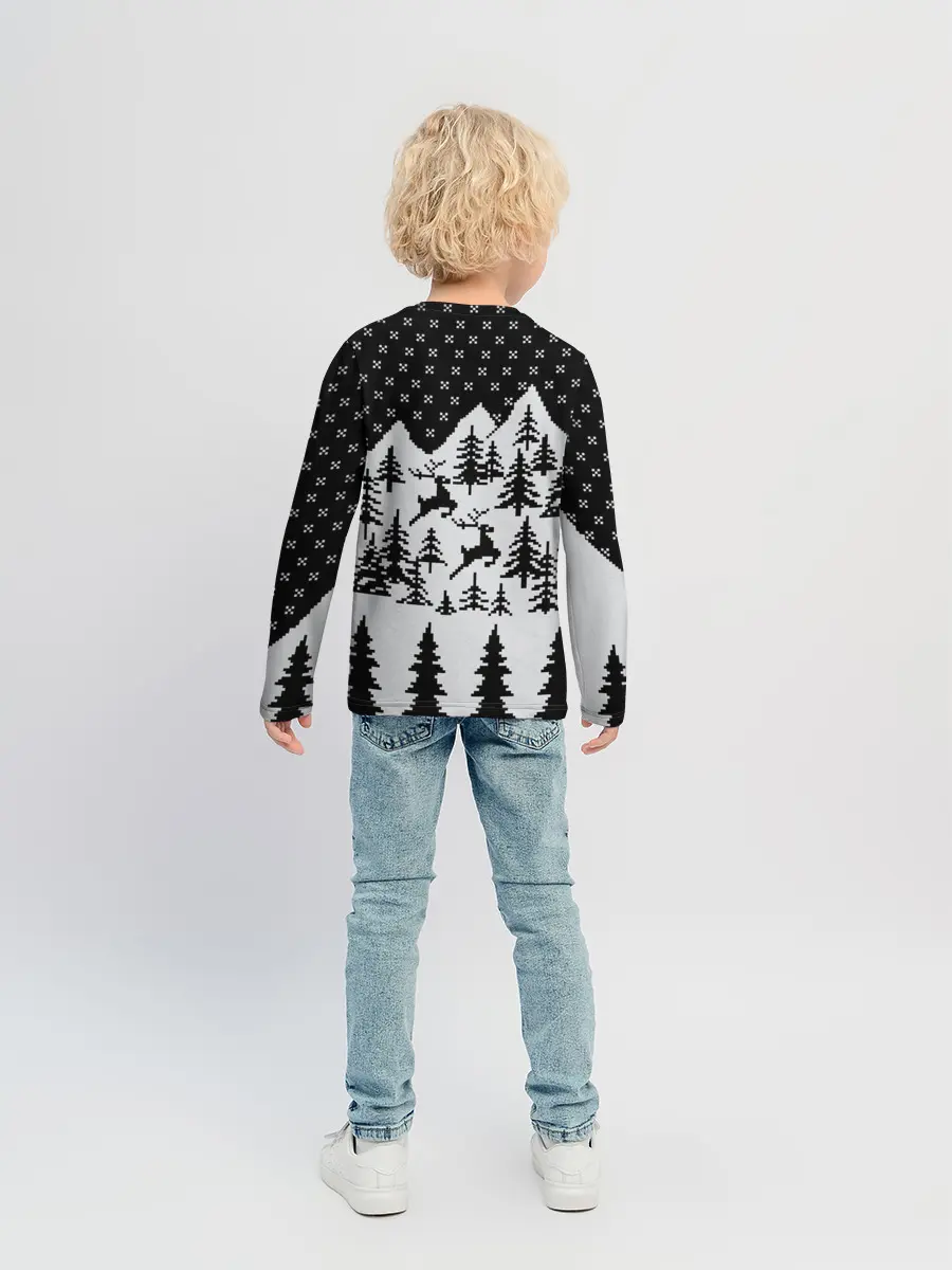 Детский лонгслив / Северные Олени в Горах