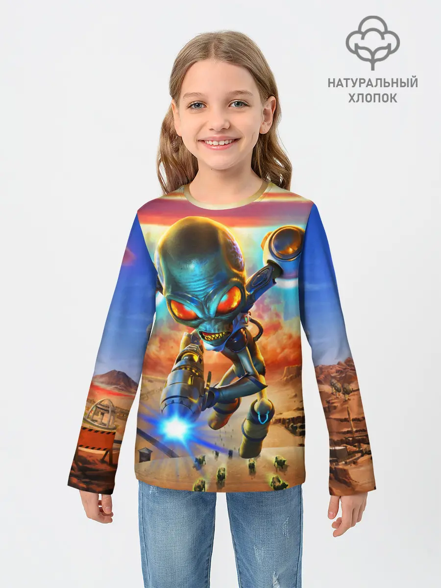 Детский лонгслив / Destroy all Aliens