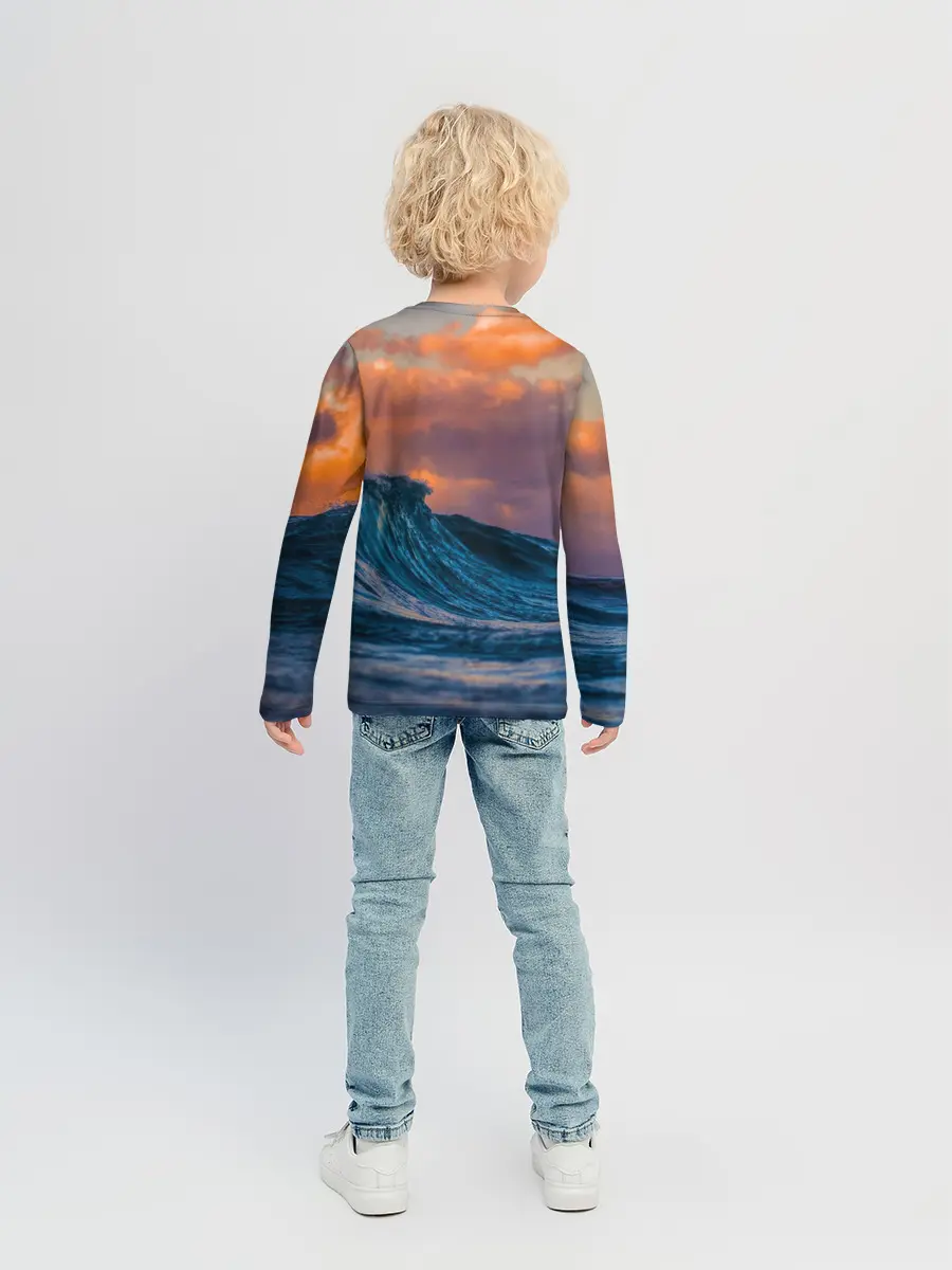 Детский лонгслив / Закат над волной