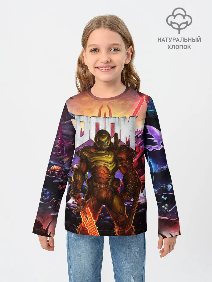 Детский лонгслив / DOOM ETERNAL | ДУМ БИТВА В АДУ