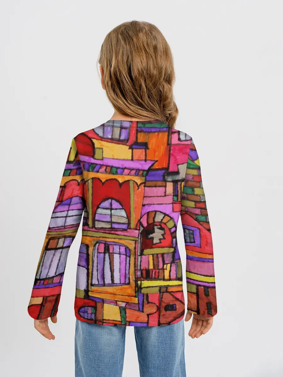 Детский лонгслив / Скетч большого города