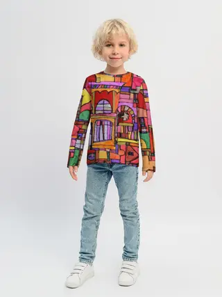 Детский лонгслив / Скетч большого города