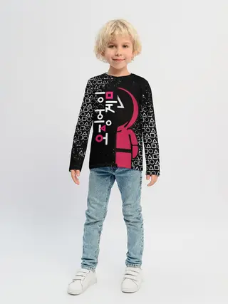 Детский лонгслив / ИГРА В КАЛЬМАРА ТРЕУГОЛЬНИК | SQUID GAME