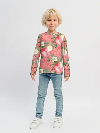 Детский лонгслив / Новогодние красные шары