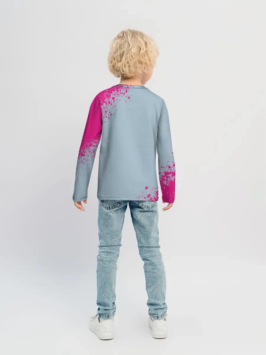 Детский лонгслив / 067 | Розовые брызги