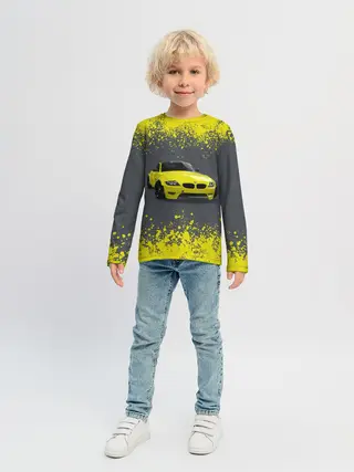 Детский лонгслив / БМВ | ЖЕЛТЫЙ ПЕРФОРМАНС