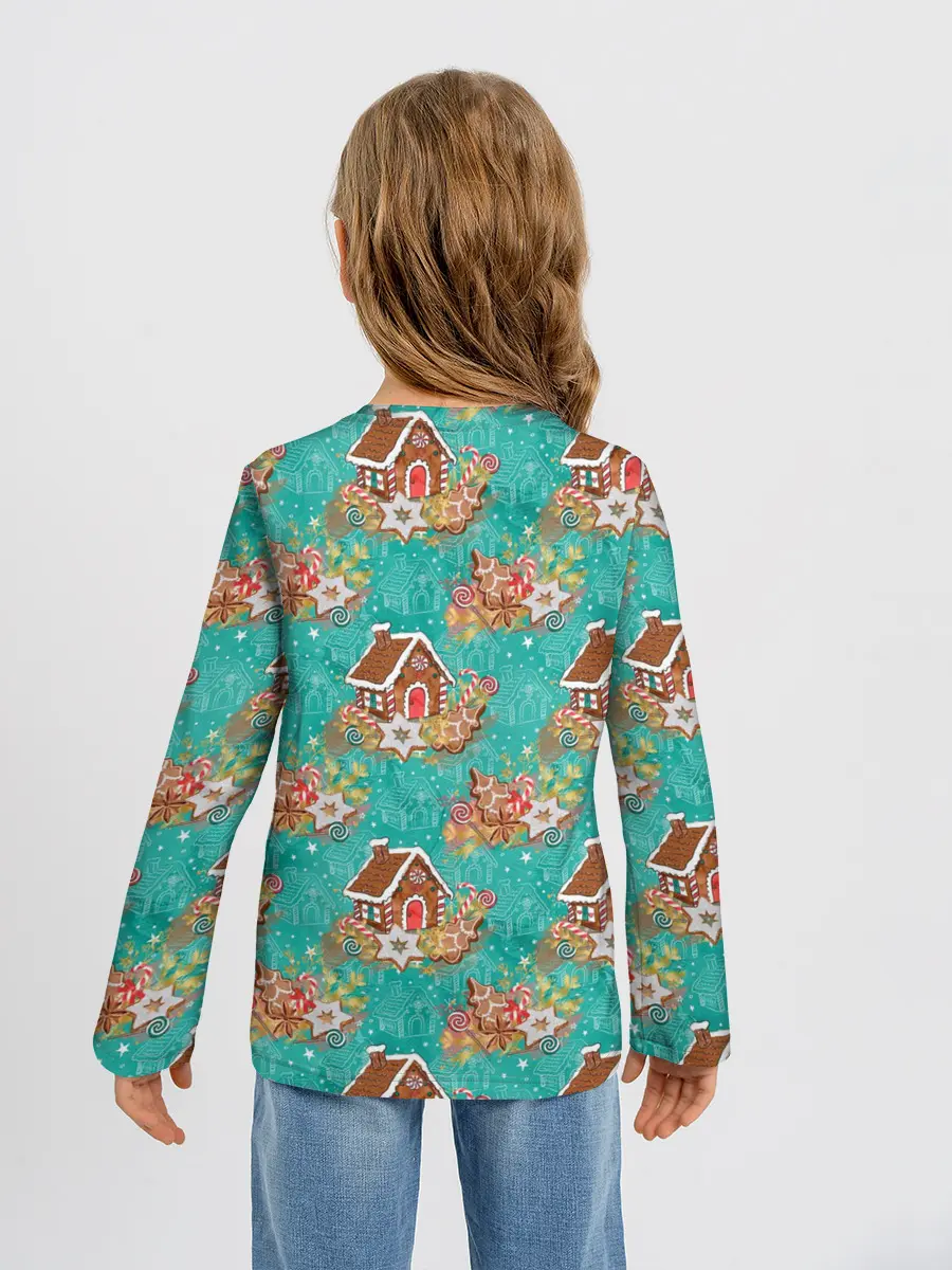 Детский лонгслив / Рождественские пряники паттерн