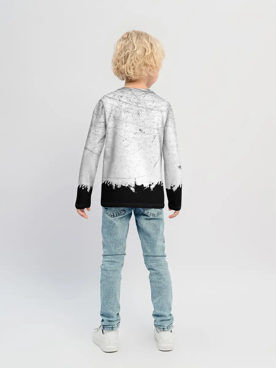 Детский лонгслив / Рамштайн ЧБ Гранж | Rammstein Rock