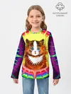 Детский лонгслив / Psychedelic Rainbow Cat