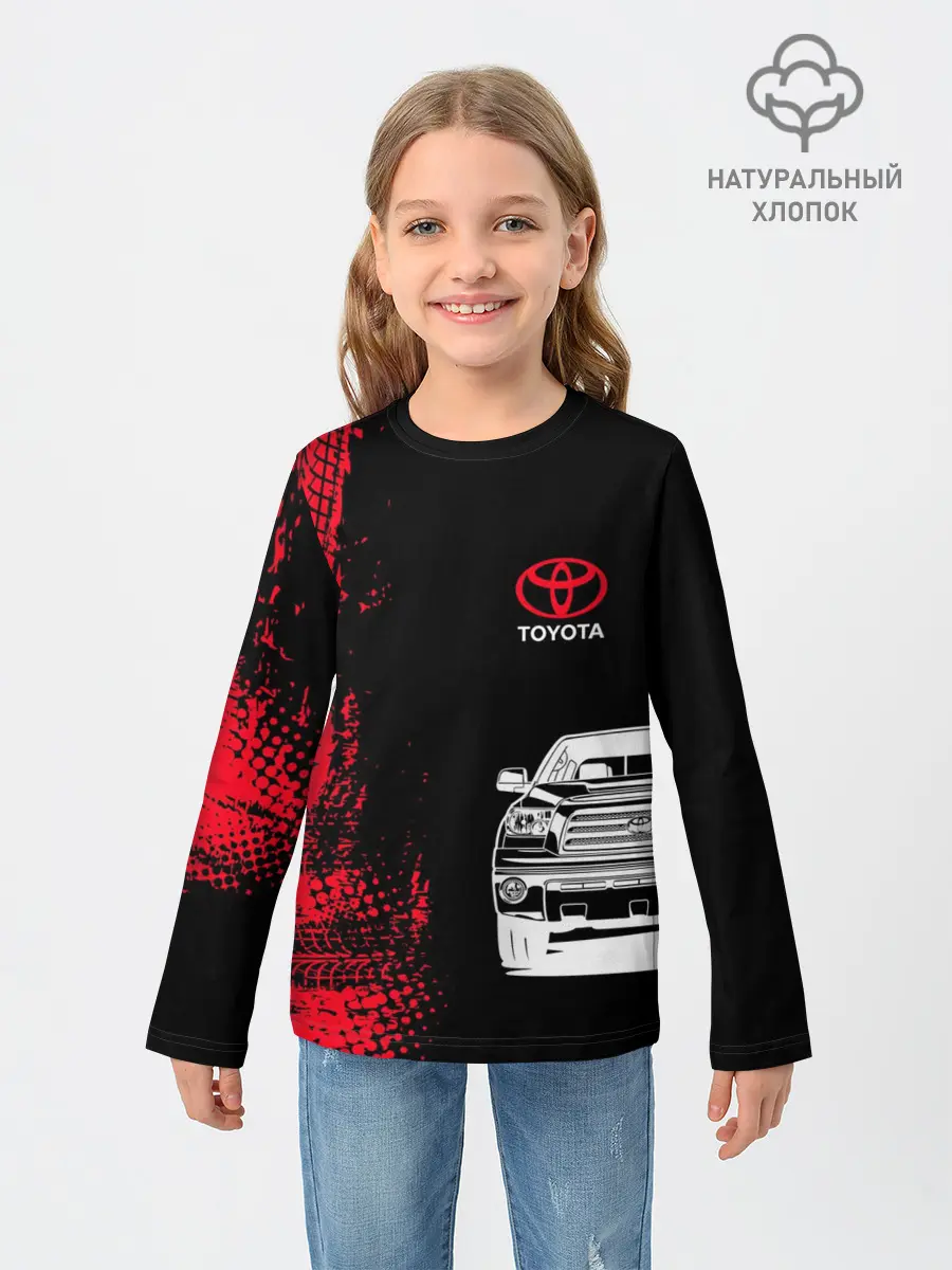 Детский лонгслив / Тойота | Красные следы