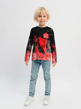 Детский лонгслив / Чёрный клевер: Пламя.