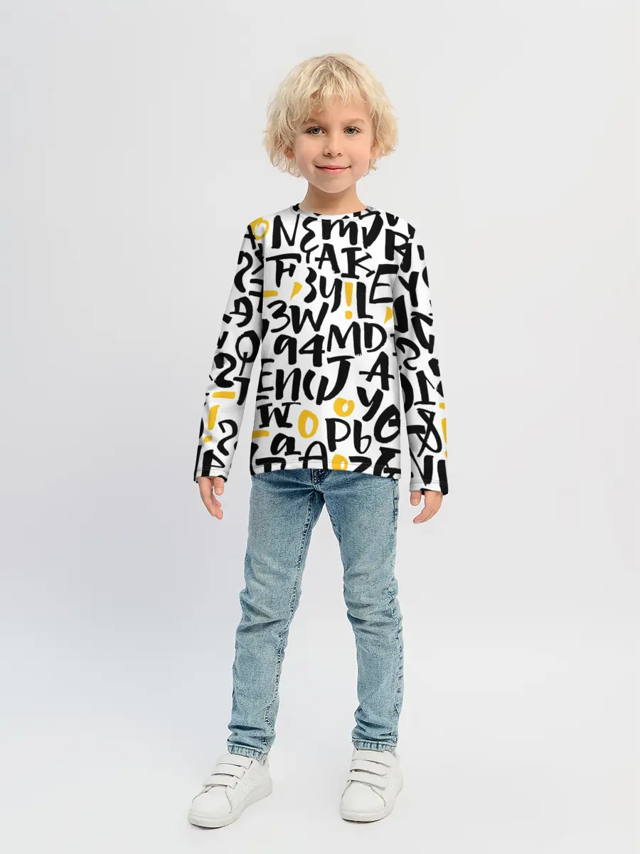 Детский лонгслив / Буквенный бум
