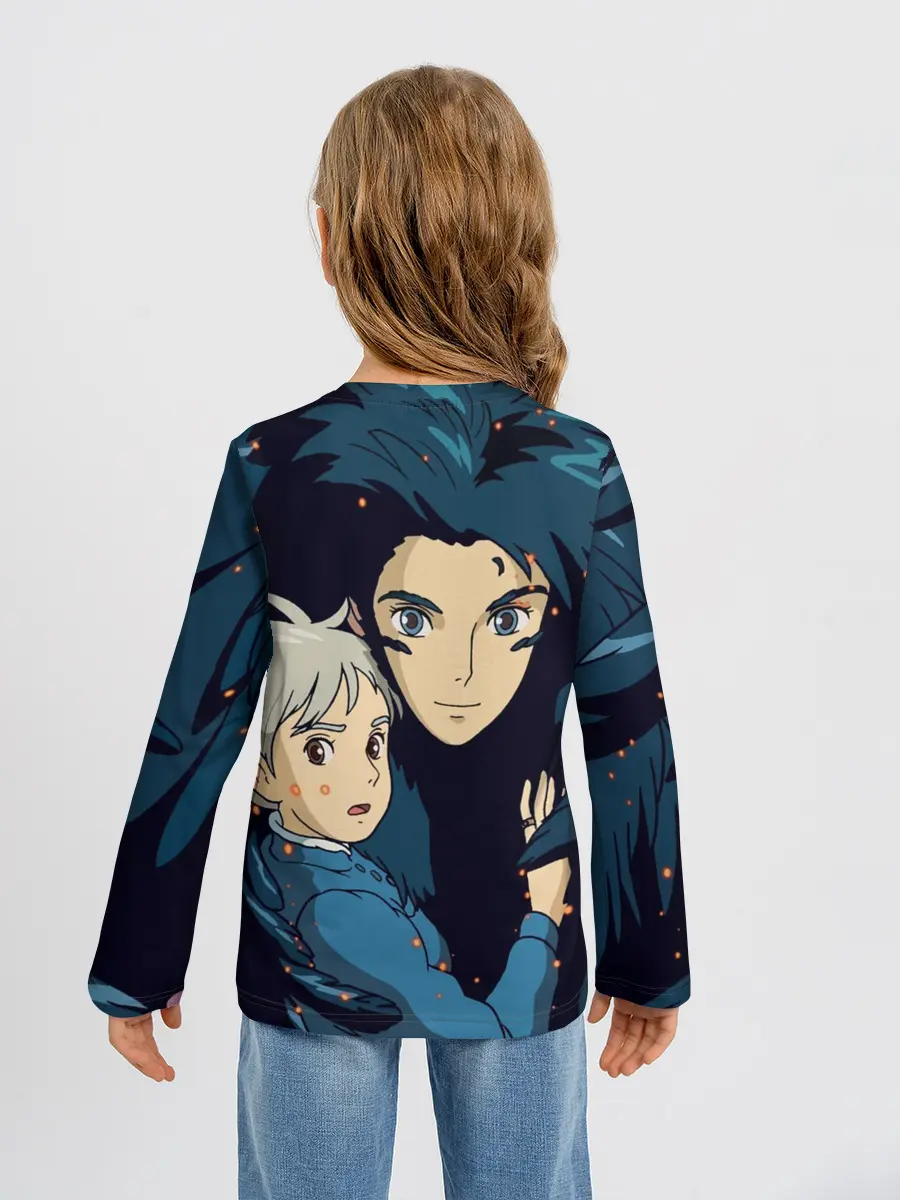 Детский лонгслив / Ходячий замок Софи и Хаул летят