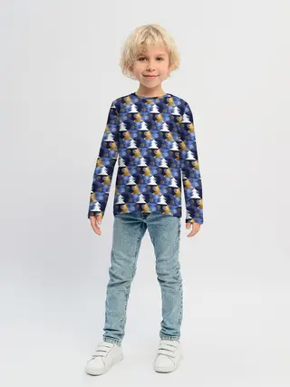 Детский лонгслив / Ёлочки - Снежинки