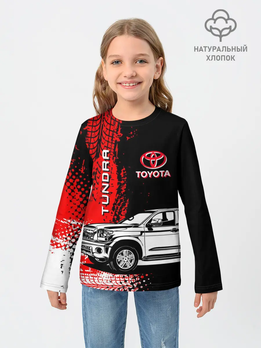 Детский лонгслив / Тойота Тундра следы шин