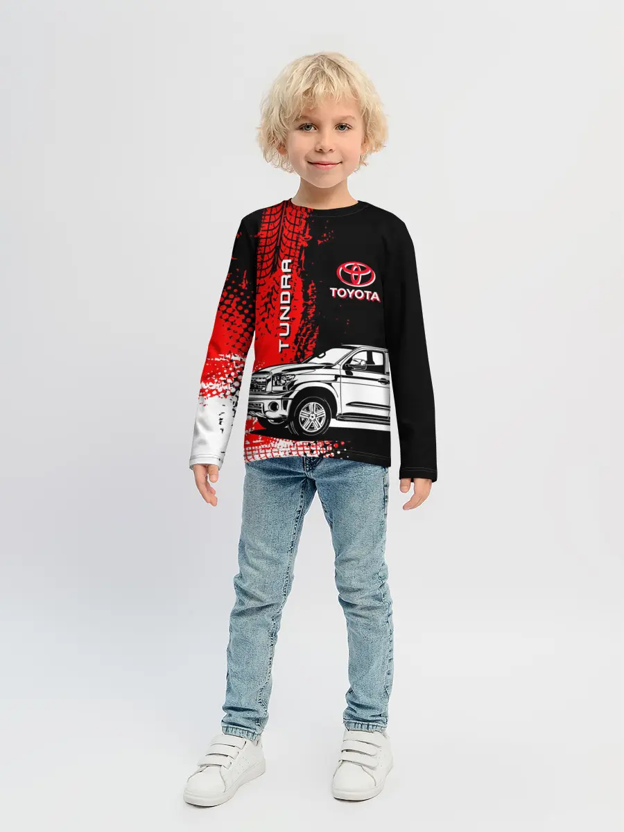 Детский лонгслив / Тойота Тундра следы шин