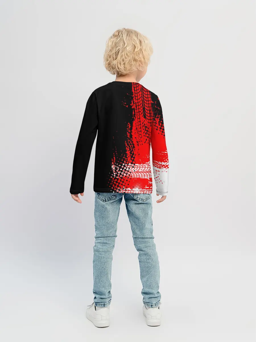 Детский лонгслив / Тойота Тундра следы шин