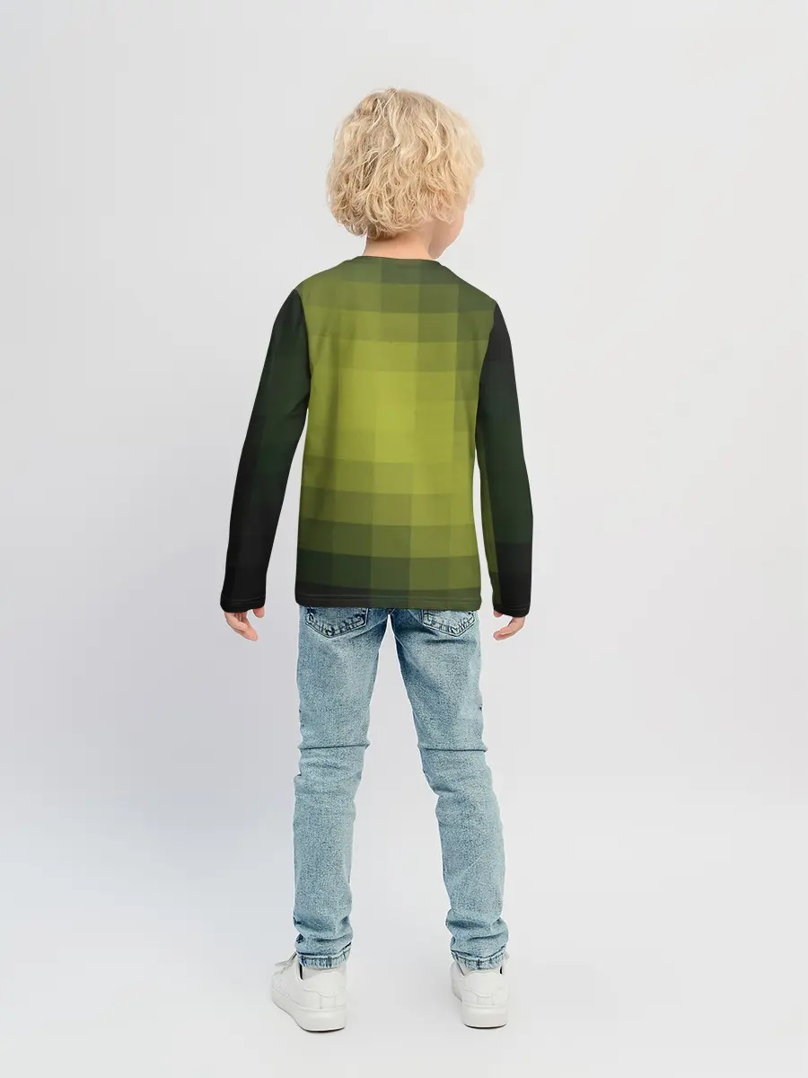 Детский лонгслив / Милитари мозаика