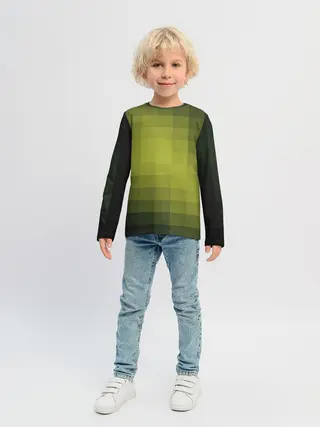 Детский лонгслив / Милитари мозаика