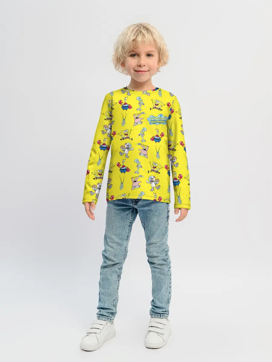 Детский лонгслив / SpongeBob pattern
