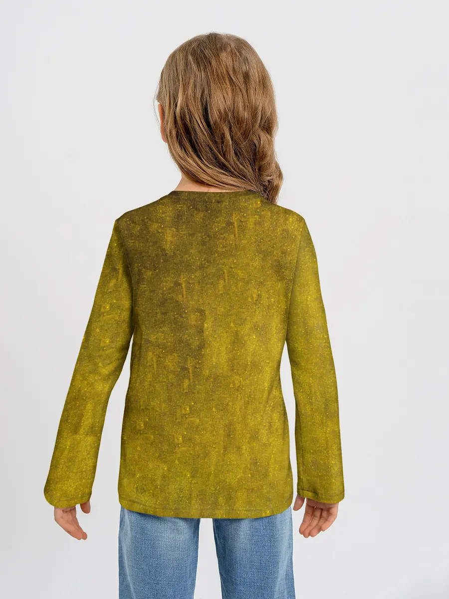 Детский лонгслив / Влюблённые поцелуй художник Климт