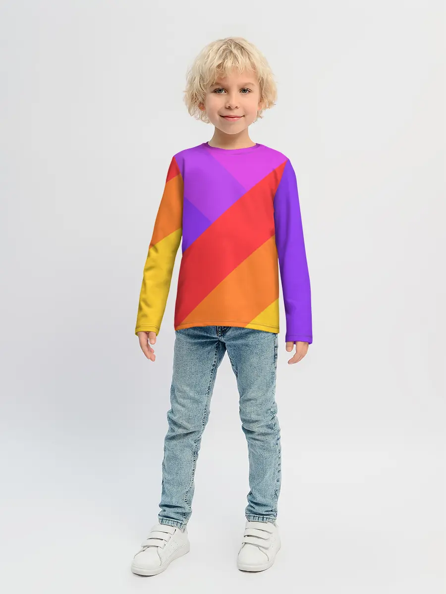 Детский лонгслив / РАДУЖНАЯ ГЕОМЕТРИЯ / RAINBOW GEOMETRY