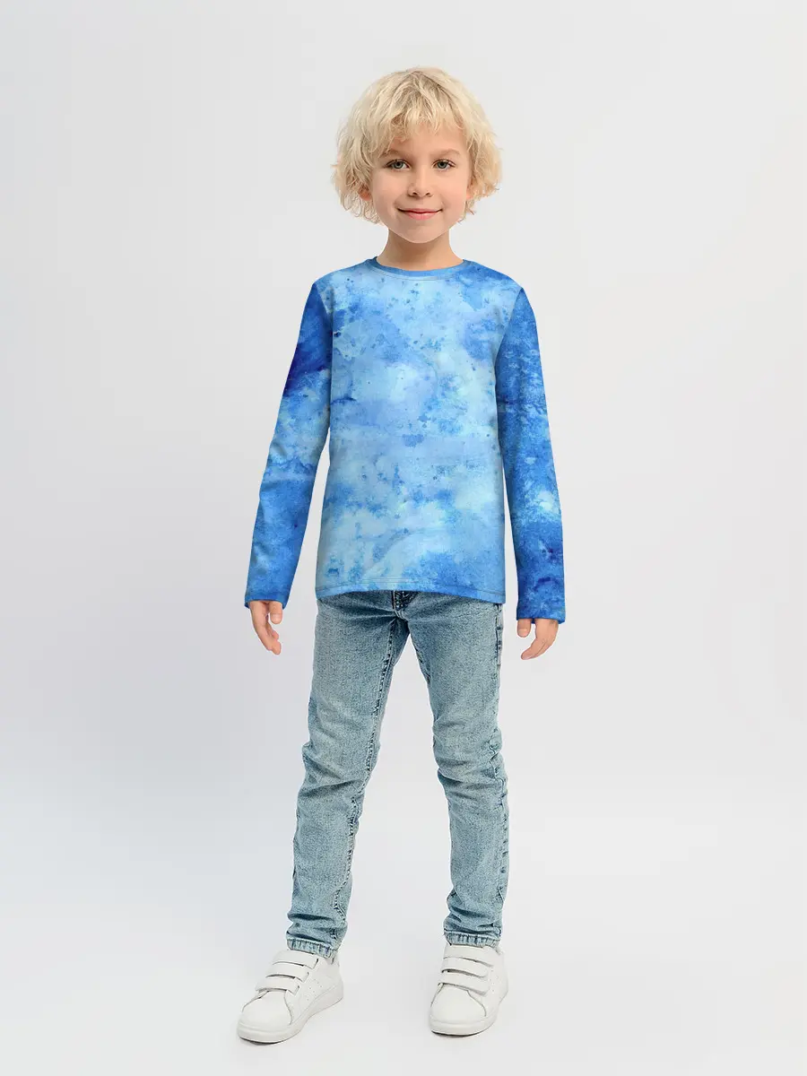 Детский лонгслив / Красочная синева