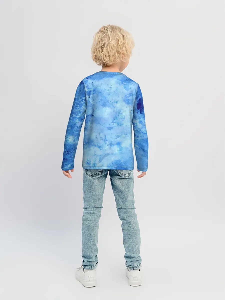 Детский лонгслив / Красочная синева