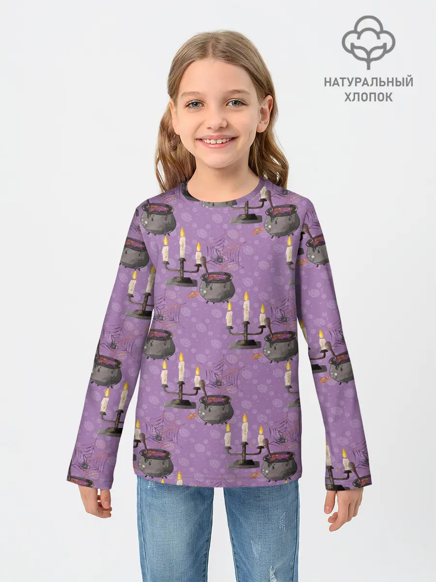 Детский лонгслив / Хэллоуин Свечи