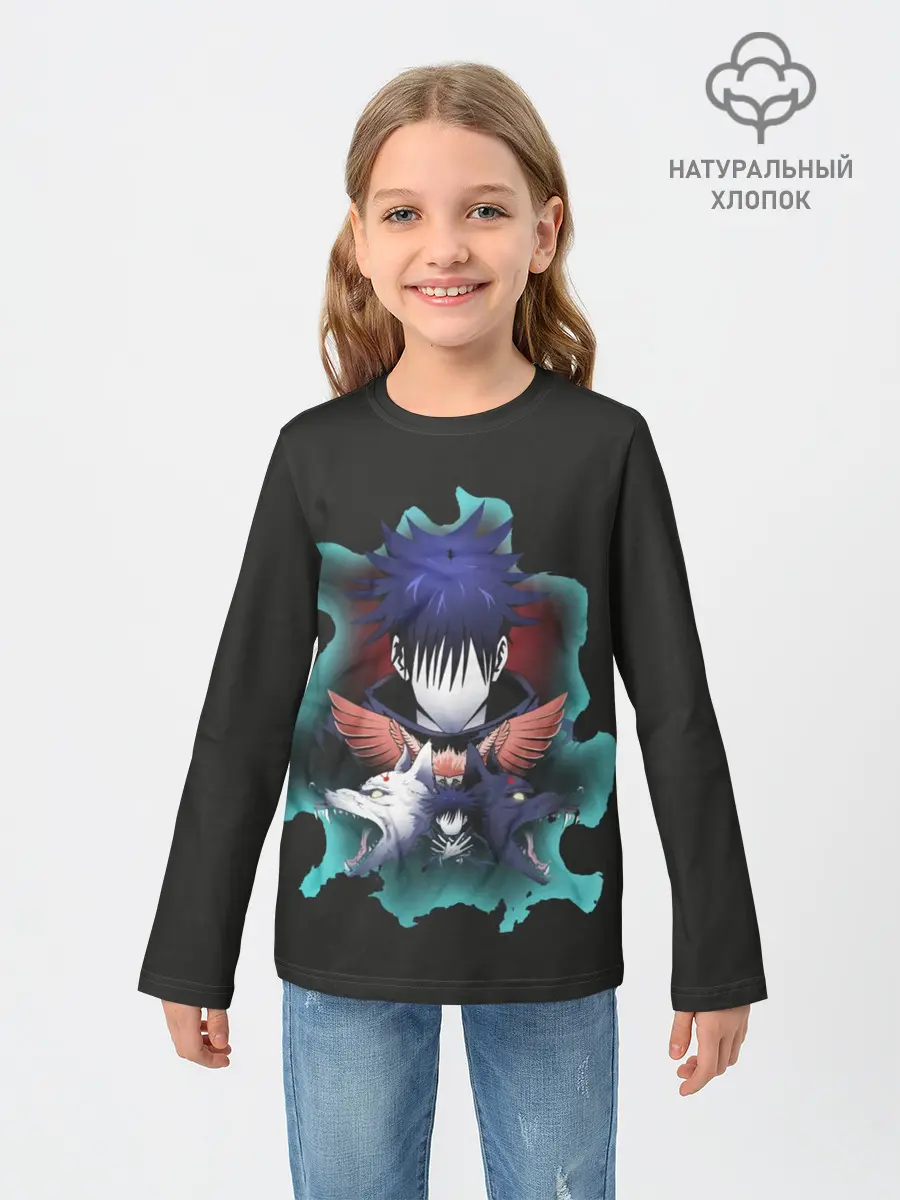 Детский лонгслив / Мегуми два волка Магическая битва