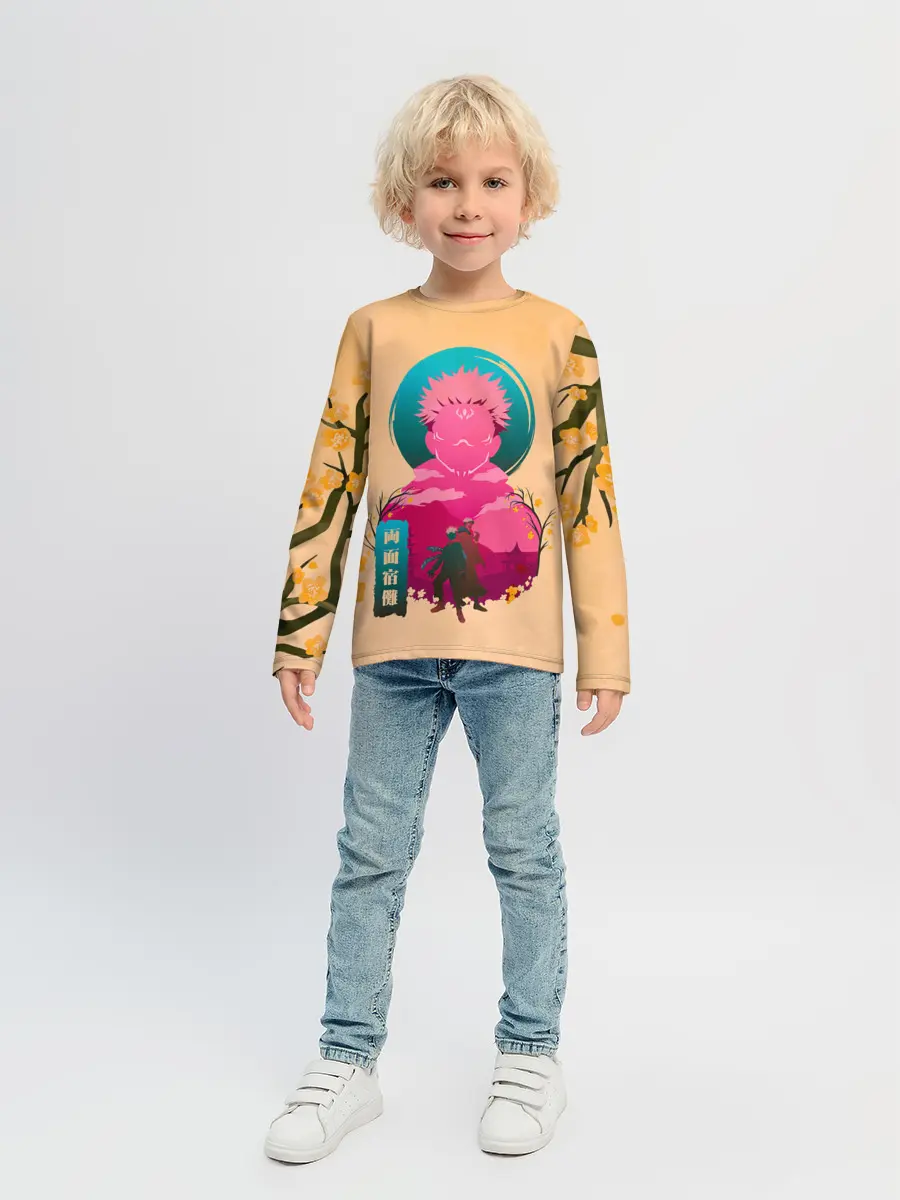 Детский лонгслив / Юдзи сосуд для Сукуна - Магическая битва