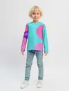 Детский лонгслив / Розово-голубой градиент
