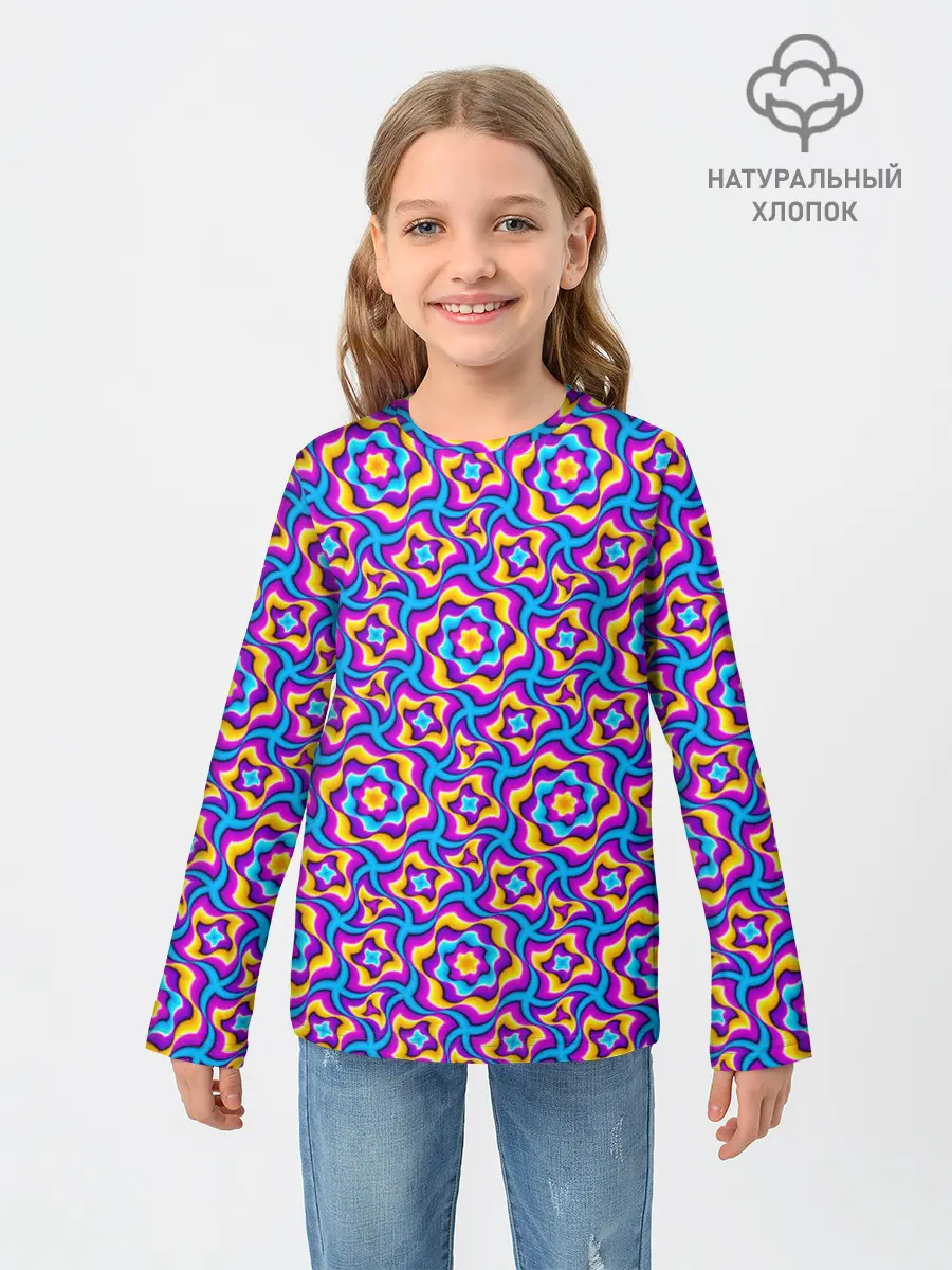 Детский лонгслив / Красочный фон с цветами