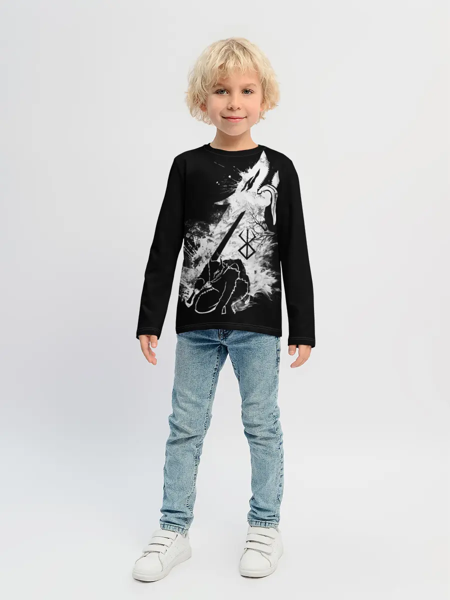 Детский лонгслив / БЕРСЕРК БЕЛЫЙ ГАТС С МЕЧОМ