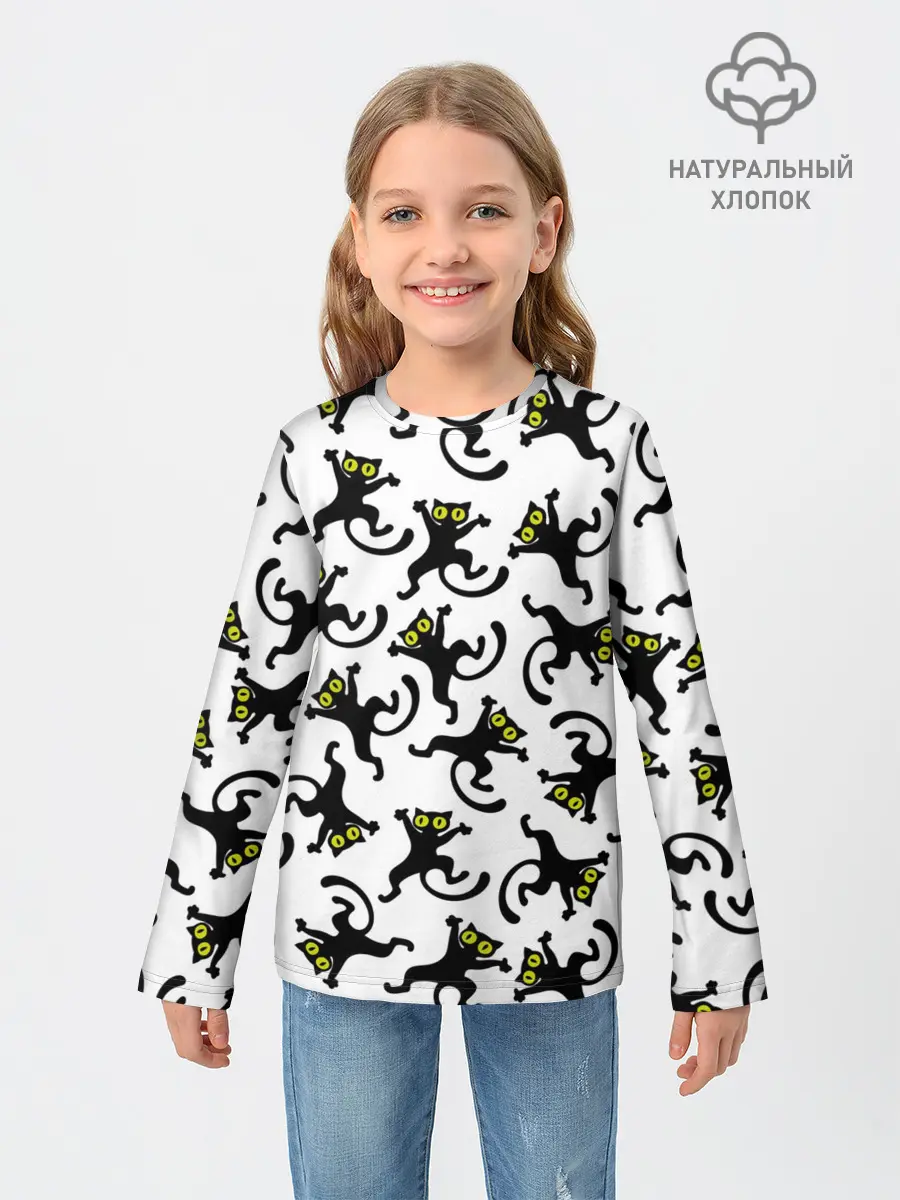 Детский лонгслив / Танец котов