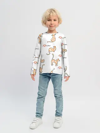 Детский лонгслив / Кот - моя любовь