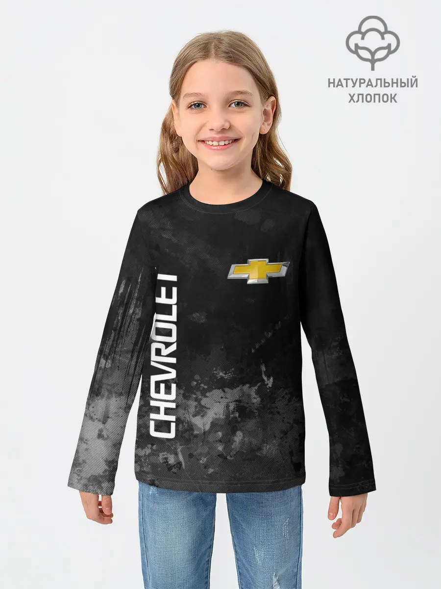 Детский лонгслив / Chevrolet, gray