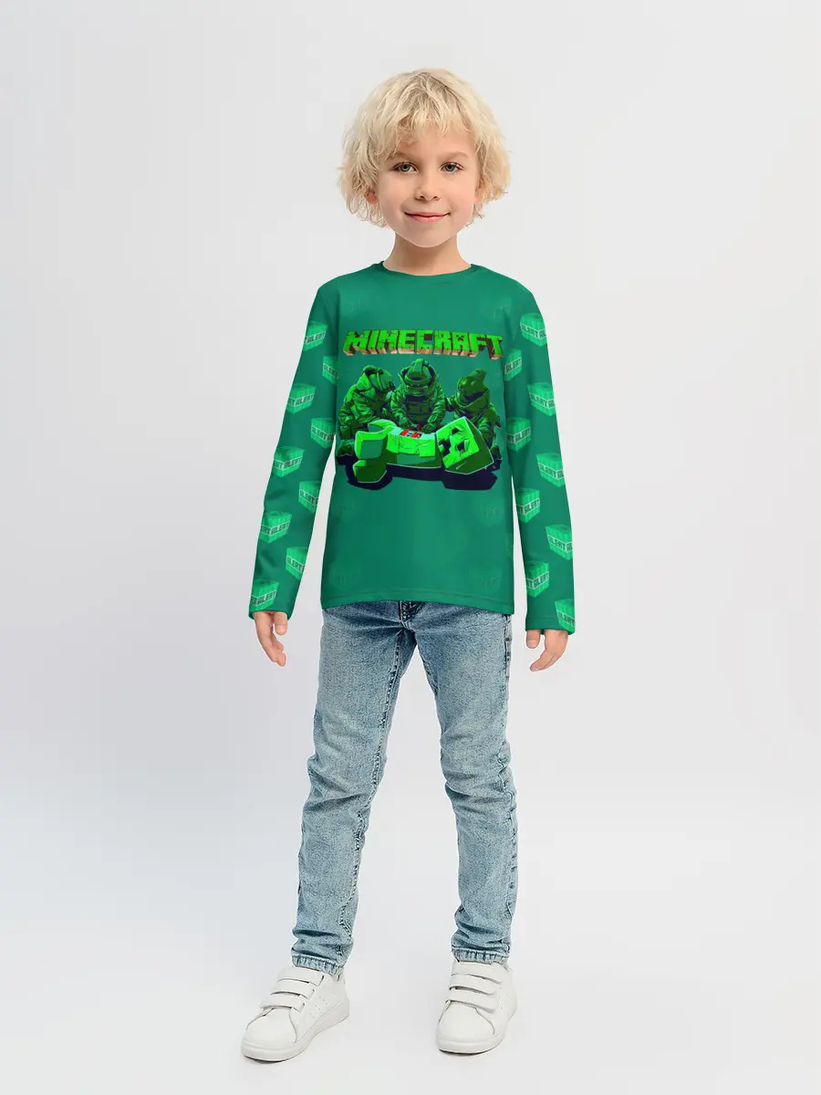 Детский лонгслив / Операция над Крипером | Майнкрафт