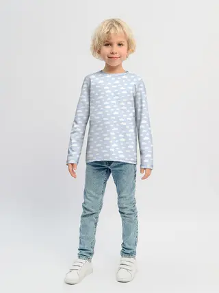 Детский лонгслив / Принт с облаками