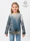 Детский лонгслив / Зимний пейзаж картина маслом