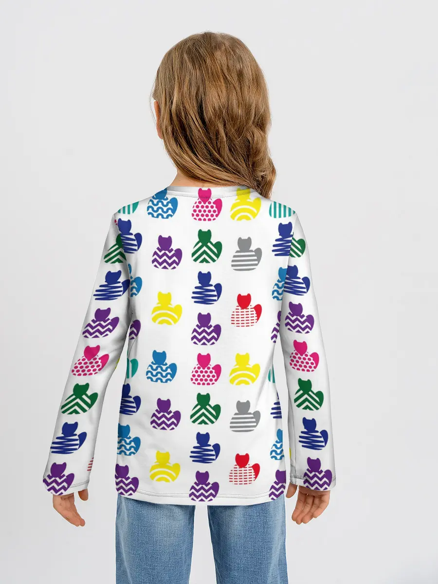 Детский лонгслив / Узор из котов